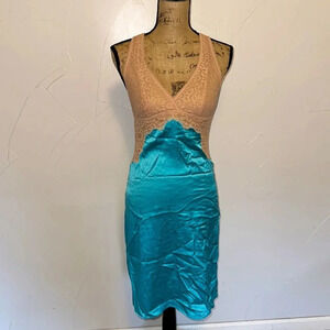 Lisa’s Folly LUXE Turquoise Silk Dress Slip NWT S